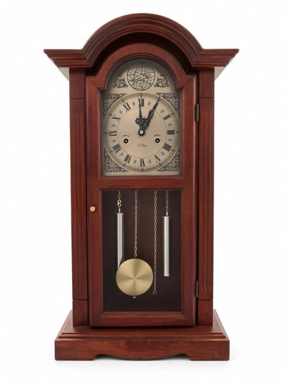 Vintage Tempus Fugit 31-Day Wood Clock Pendulum Weights Key Made in China